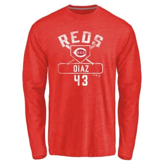 Youth Cincinnati Reds Alexis Diaz Red Base Runner Long Sleeve T-Shirt